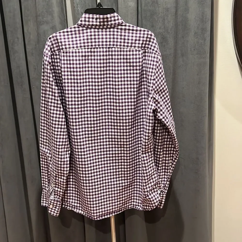 J. Crew cotton purple gingham button down shirt